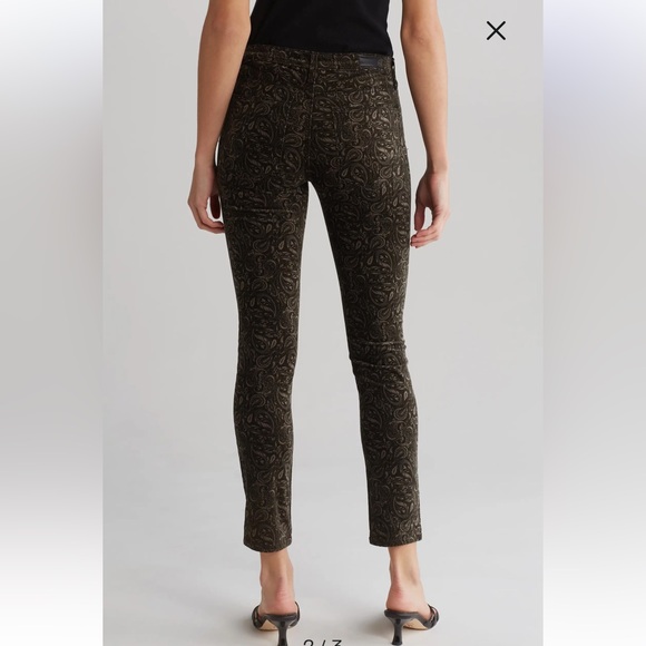 Anthropologie AG Velvet Paisley High Rise Skinny Jeans-Size 26 - Picture 2 of 10